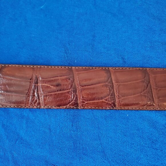 Brighton Moc Croco Alligator Leather Woman's S Belt Brass Buckle Style 41807 - Picture 4 of 7
